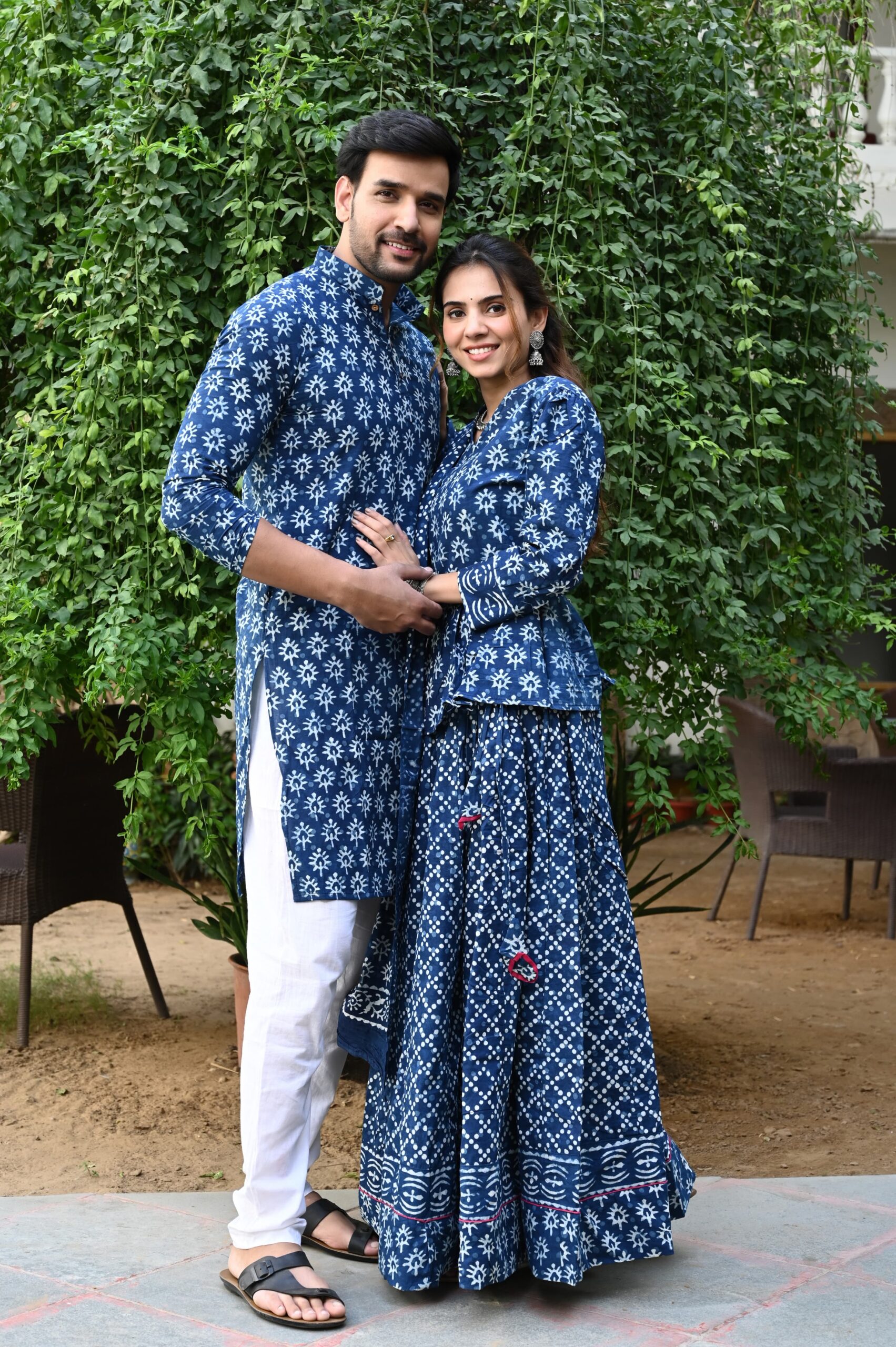 Couple Matching Kurta and Lehenga