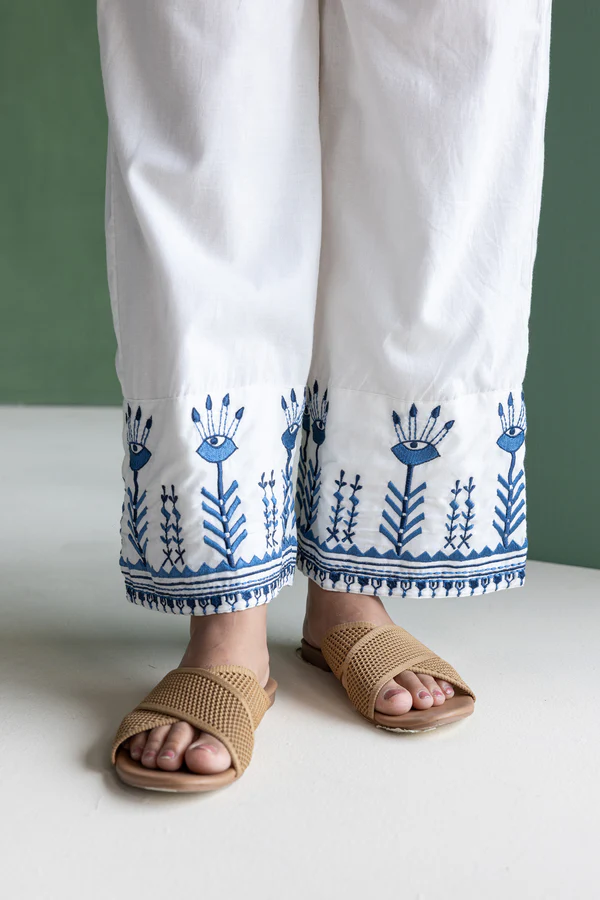 White Embroidered Jump suit with Crop Jacket
